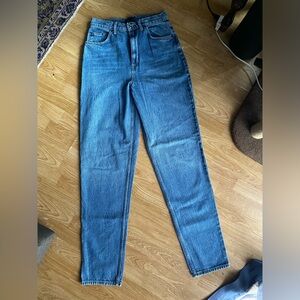 ASOS DESIGN relaxed mom jeans in mid blue